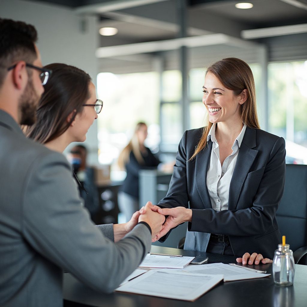 Cliente recibiendo llaves de su vehículo